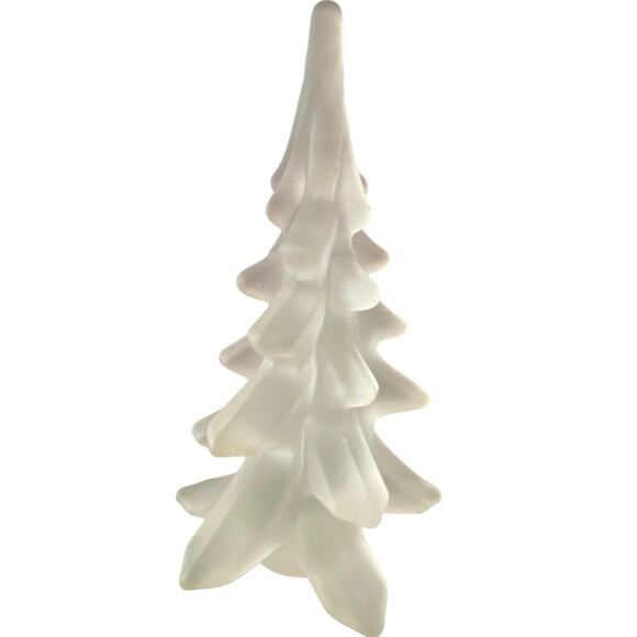 Frosted Glass Christmas Tree Figurine – 6.5” Holiday Decor - Picture 1 of 4
